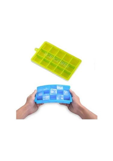 Besthome1 Mavi 15 Delikli Silikon Buzluk Kalıbı, Isıya Dayanıklı, Kapatıcı Kapaklı, Renkli, Baking & Bebek Yemeği Çok Renkli