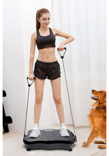 Relax Vibro Vibration Plate Egzersiz Ve Titreşimli Basen Karın Kol Bacak Spor Aleti Siyah