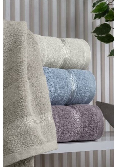 Toyigoo Toyigoo Altınbaşak Jakarlı 4 Lü 50x90 El Havlusu Nila Renkli