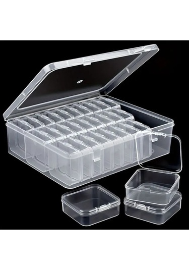 Kangvka Küçük Eşyaları Düzenlemek İçin Şeffaf Depolama Kutusu - 17cm Genişlik X 6cm Yükseklik - Ev/ofis Kullanıma Uygun Şeffaf