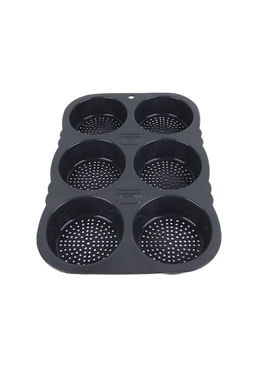 Kangvka 6 Lü Silikon Hamburger Ekmek Kalıbı - Yüksek Isı Dayanıklı, Kolay Çıkarım, Yemekhane Fırın Aracı Diğer