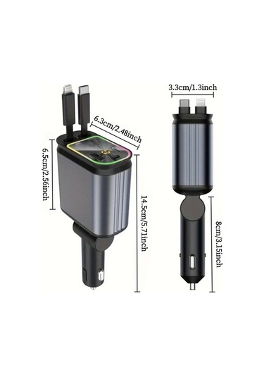 Dashanshop W&o 66w Hızlı Şarj Cihazı Metalik Gri Yıldızlı Gökyüzü Işığı Galaxy S23 S22 İphone 16 15 14 13 Plus Pro Max Android Tablet Usb C