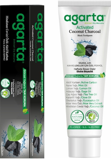 Agarta Doğal Hindistan Cevizi Özlü Aktif Karbon Diş Macunu 100 ML
