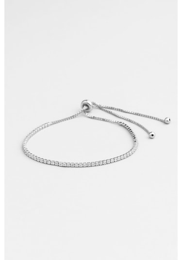 So Chic Su Yolu 18 Ayar Beyaz Altın Kaplama Gümüş Ayarlanabilir Bileklik