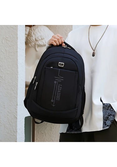 Honeybeeshop Mavi Okul Çantası Öğrenci Bilgisayar Sırt Çantası Büyük Kapasiteli Kampüs Seyahat MAvi