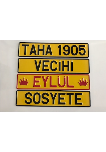 Dekor Plaka,Sari Plaka,Isimli Plaka,Plakalik,Isme Özel Plakalik 135612902