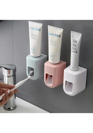 Singree Otomatik Macun Sıkıcı İle Fırça Tutucu - Sağlıklı, Pratik Ve Çevre Dost Banyo Aksesuarı Mavi