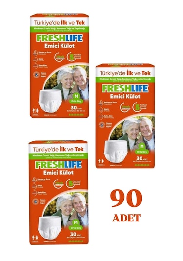 Netkal Freshlife Külot Medium Hasta Bezi 3 Paket 90 Adet