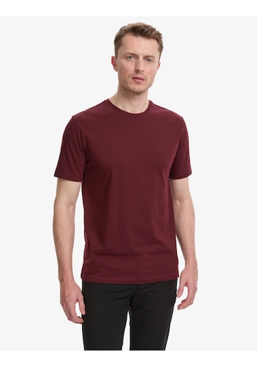Pierre Cardin Erkek Bordo Tişört Basic 50325299-vr014