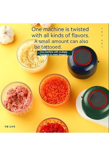 Şarj Edilebilir Elektrikli Versiyon Sarımsak Ve Patates Ezici -yeşil