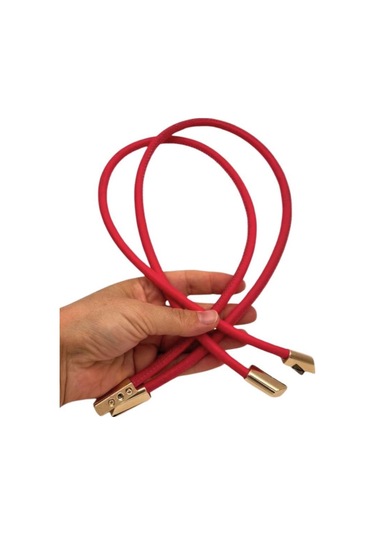 Çanta Aksesuar 60 Cm Açık Kırmızı Renk Trend Model Çift Çanta Sapı