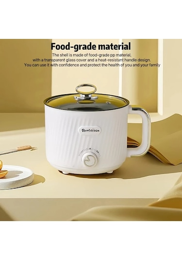 Honeybeeshop Beyaz 1 8l Tek Katmanli Elektrikli Pisirme Makinesi Zarif Gorus Kompakt Kapasite Uc Yemek Icin Bir Tencere Iki Kisi