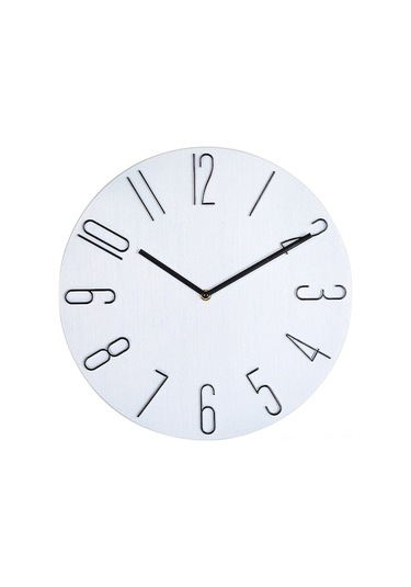 Ev Dekoru İçin Modern Duvar Saati - 12 İnç 30x30x4cm Beyaz, Kullanıma Kolay, Dayanıklı Malzeme İle Konforlu Ev Yaşamı Beyaz Beyaz