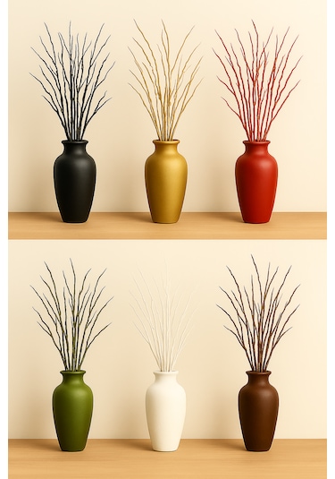 Gerçek Kurutulmuş Ağaç Dal Demeti Kırmızı El Boyaması 100 Cm