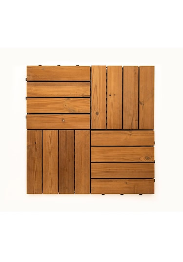 Pafu Sunsoe Fin Çamı Balkon Bahçe Ahşap Yer Döşemesi Karo Deck 30x30 Cm - 1 Adet 0,09m2