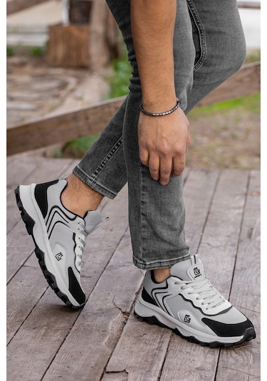 D122 Günlük Ortopedik Garantili Erkek Sneaker Spor Ayakkabı Füme