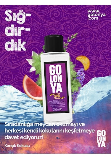 Golonya Karışım Kokulu Cam Şişe Kolonya 250 ML