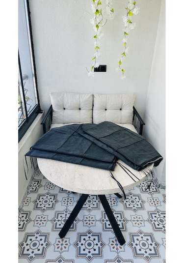 Bahçe Balkon Takımı Minder Kılıfı 1 Adet Antrasit