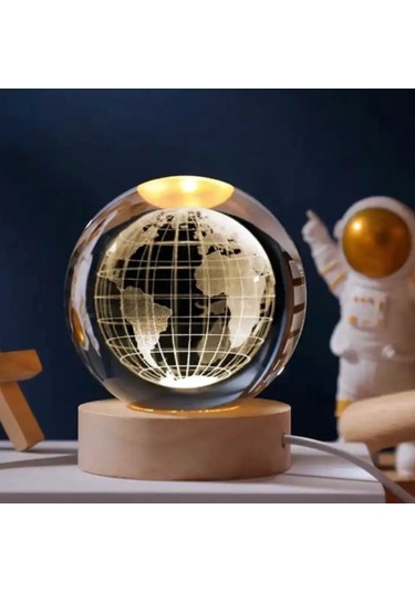 Dunya Tasarımlı Işıklı Cam Küre Cap 6 Cm Kod 55 Çok Renkli