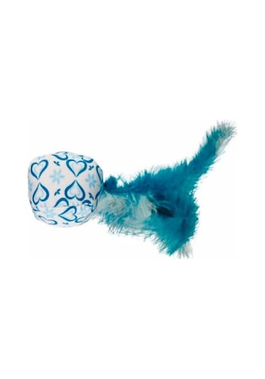 Flamingo 12 x 5 x 16 CM Mavi Tüylü Top Kedi Oyuncağı