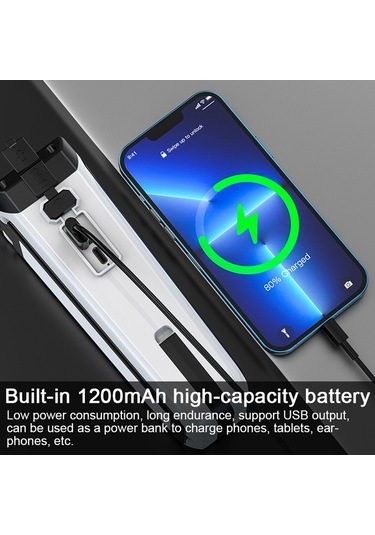 Geeksen Açık Hava Kamp Işığı Çok İşlevli Katlanır Bakım Çalışma Işığı Taşınabilir Beyaz