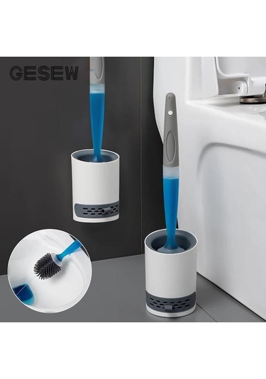 Novahub Mengnı Duvara Monte Silikon Sıvı Tuvalet Fırçası Sıvı Wc Tuvalet Fırçası Banyo Aksesuarları Seti Hiçbir Çıkmaz Temiz Aracı Ekleyebilir Beyaz