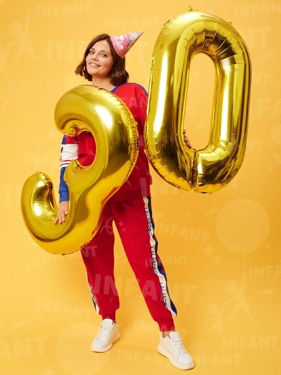 Infant 30 Yaş Rakamı Balonları 120184444 Altın Rengi
