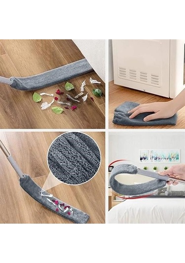 Büro Ev Ofis Yazlık Hijyeni İçin 3parça Uzayan Paspas Toz Alma Püskülü Temizlik Mop Seti