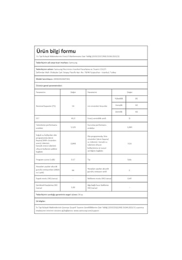 Samsung DW60DG560FWQTR 6 Program 14 Kişilik Bulaşık Makinesi