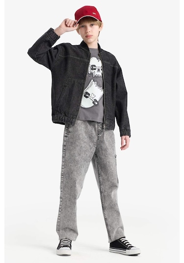 DeFacto Erkek Çocuk Jogger Fit Esnek Bantlı Paça Jean Pantolon D6554A825SPNM18