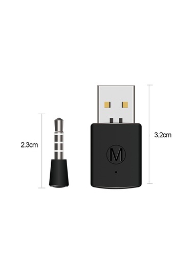 Jeehugo Ps4 İçin Bluetooth 4.0 Usb Alıcı - Kablosuz Mikrofonlu Oyuncu Kulaklığı Adaptörü, Siyah, 10m Erişim Mesafesi, Hızlı Kurulum