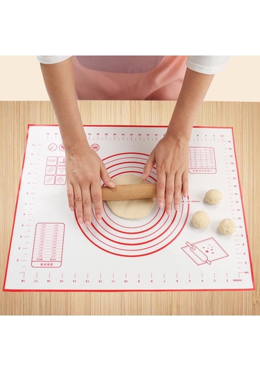 Silikon Yapışmaz Yoğurma Yuvarlanan Hamur Mat Pişirme Pedi Ölçekli Bakeware 40x30cm