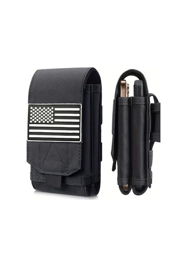 Trendooze Gaojunshop01 Siyah Bayraklı Cep Telefonu Kılıfı Kemer Seti Ve Çanta