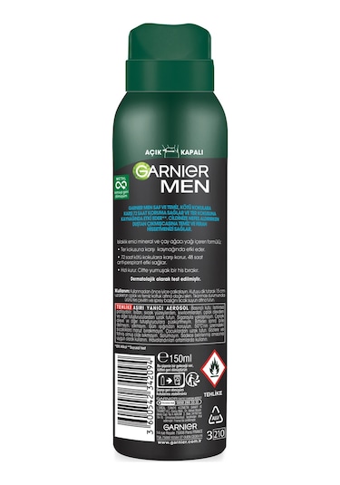 Garnier Men Saf&Temiz Erkek Deodorant 150 ML