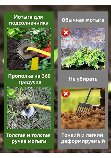 Suofeng Çift Taraflı Kaynaklı Çelik Çim Kesici, 360 Ölçümsüz Çim Temizleme, Kauçuk Saplı Bahçe Aleti