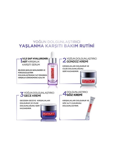 L'Oreal Paris Revitalift Filler Dolgunlaştırıcı Yaşlanma Karşıtı Krem 15 ML