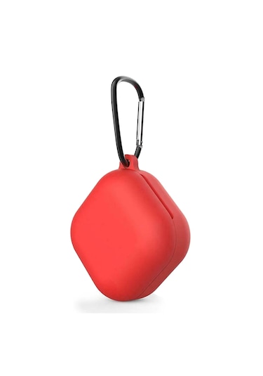 Samsung Galaxy Buds Live - Galaxy Buds Fe Yumlu Mat Silikon Kılıf+kanca Kırmızı