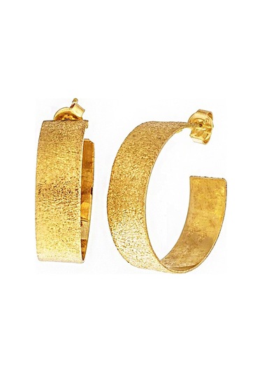 Masaliko Dövme Halka Gümüş Küpe - 925 Ayar Gümüş, Şık Altın Kaplama Altın