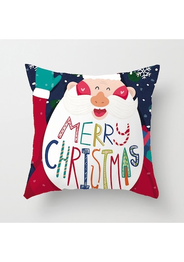 Cartoon Hand-painted Style Christmas Decorative Pillow No.19 Ekru