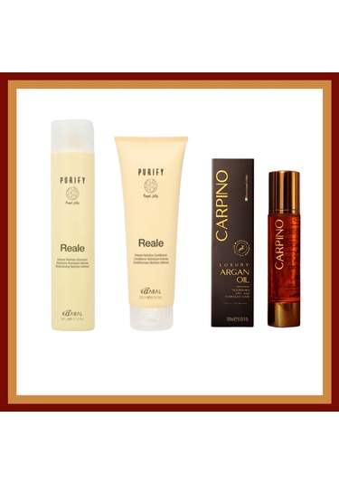 Kaaral Purify Reale Intense Şmp 250 Conditioner 200ml. +carpino Lüx Argan Yağı 100 Ml 3lü Set Tüm Saçlar