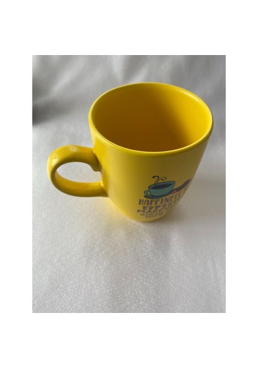 Happiness İs Espresso Machiato Sarı Kupa Bardak Çok Renkli