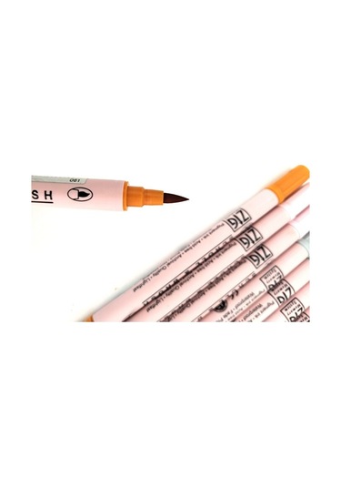 Zig Scroll & Brush Çift Çizgi Ve Fırça Uçlu Kaligrafi Kalemi, Davetiye Kalemi-8 Adet