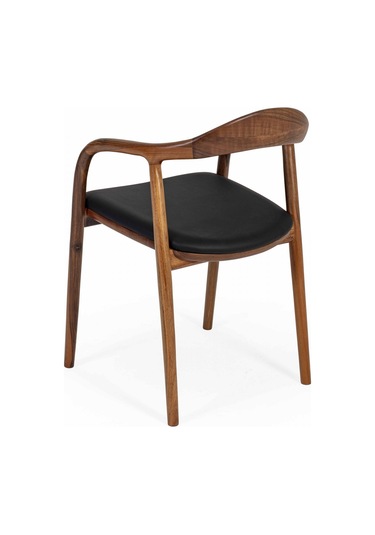 Zodiac Exclusive Yılan Ahşap Sandalye Ceviz - Siyah