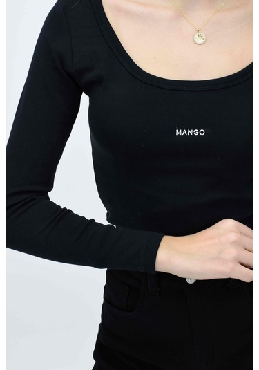 Baskılı Uzun Kollu Tişört - Siyah SIYAH