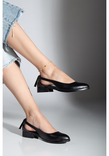 Volpen Cilt Kısa Topuk Ayakkabı Mint Yeşil Siyah Deri