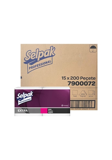 Professional Extra Peçete 30x30 Cm 15 Paket X 200 Yaprak 7900072 Beyaz