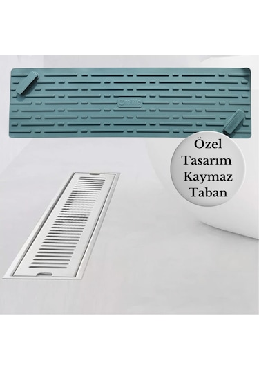 Siyah Renk Uzun Model Kötü Koku Önleyici Silikon Mat Banyo Mutfak Lavabo Balkon Gider Tıpası Kapağı