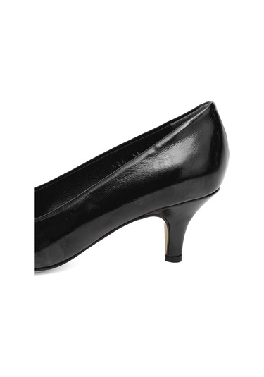 Elit Elysia Kadın Hakiki Rugan Deri Stiletto Siyah Siyah