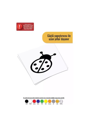 Uğur Böceği - Araç, Oto, Laptop, Duvar Uyumlu Sticker 30 30 Cm