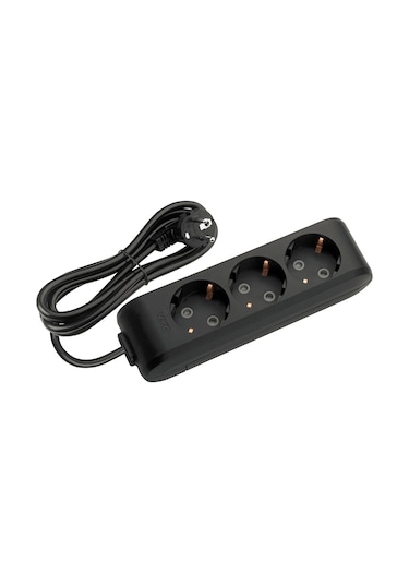 Viko 90133303 Multi-Let 3'lü Grup Priz Topraklı Çocuk Korumalı 3 M Siyah